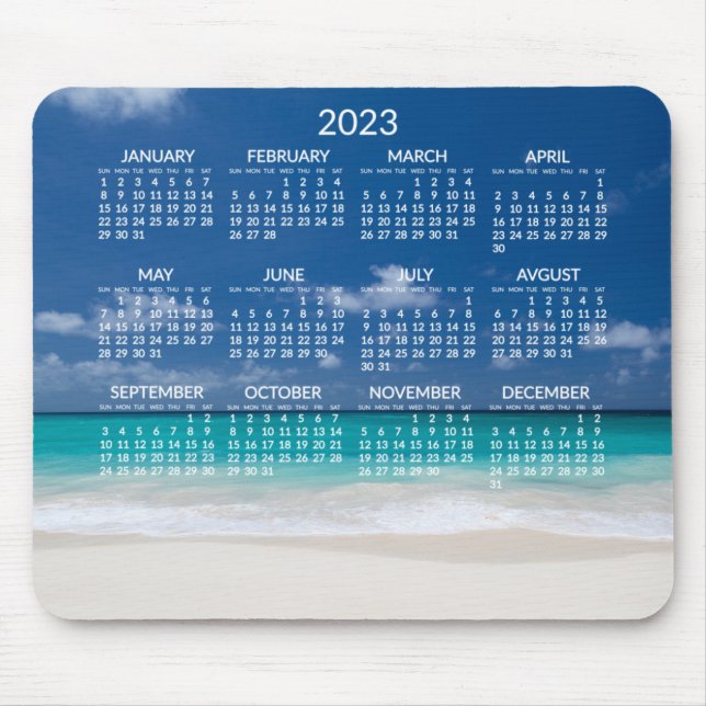 Yearly Beach Calendar 2023 Mouse Pad Foto hinzufüg Mousepad (Vorne)