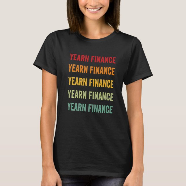 Yearn Finance Crypto Rainbow Text T-Shirt (Vorderseite)