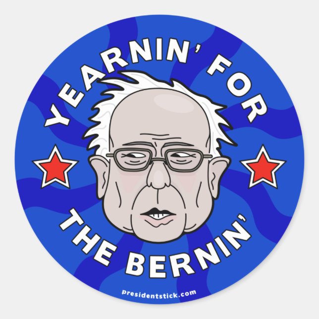 Yearnin' für den Bernin', Bernie Sanders Sheet Runder Aufkleber (Vorderseite)
