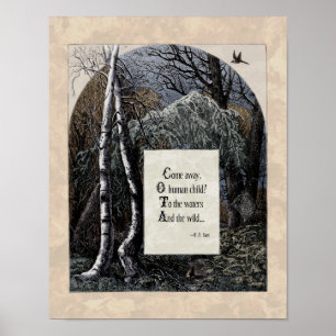 Yeats "The Stolen Child" Viktorianisch Art Gedicht Poster