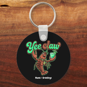Yee Claw Retro Crawfish-Bow-Küsten-Cocktail Schlüsselanhänger