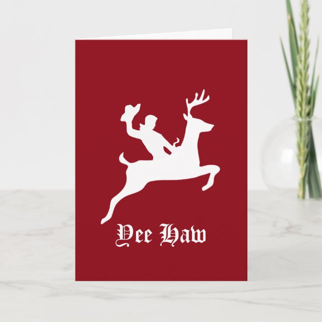 Yee Haw Christmas Feiertagskarte (Vorderseite)