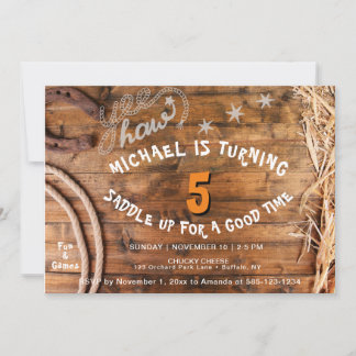 Yee Haw Cowboy BIrthday Einladung