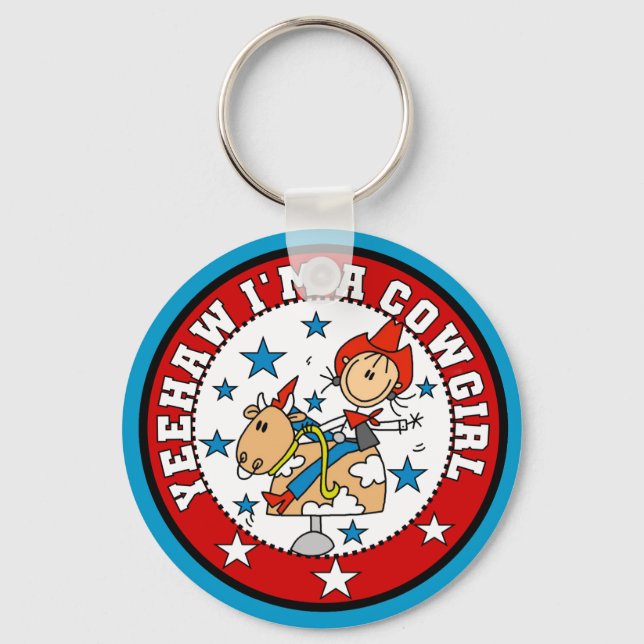 Yee Haw Cowgirl Tshirts und Geschenke Schlüsselanhänger (Vorderseite)