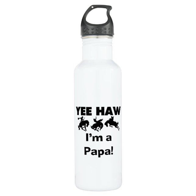 Yee Haw I bin ein Papa-T - Shirt und Trinkflasche (Vorderseite)
