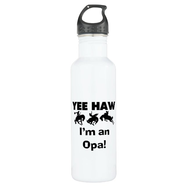 Yee Haw ich bin ein Opa-T - Shirt und Edelstahlflasche (Vorderseite)