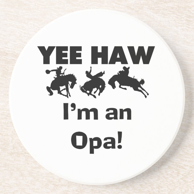 Yee Haw ich bin ein Opa-T - Shirt und Geschenke Getränkeuntersetzer (Vorne)