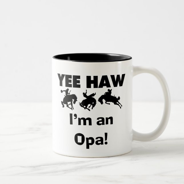 Yee Haw ich bin ein Opa-T - Shirt und Geschenke Zweifarbige Tasse (Rechts)
