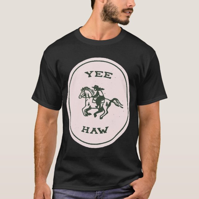 Yee-Haw Rosa Vinyl T-Shirt (Vorderseite)