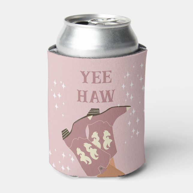 Yee Haw Western Rodeo Cowboy Boots Blush Pink Dosenkühler (Kanne Vorderseite)
