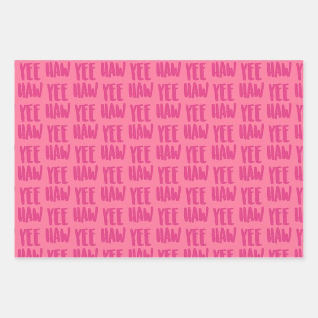 Yee Haw Wrapping Paper, Country Glam Gift Wrap Geschenkpapier Set (Vorderseite)