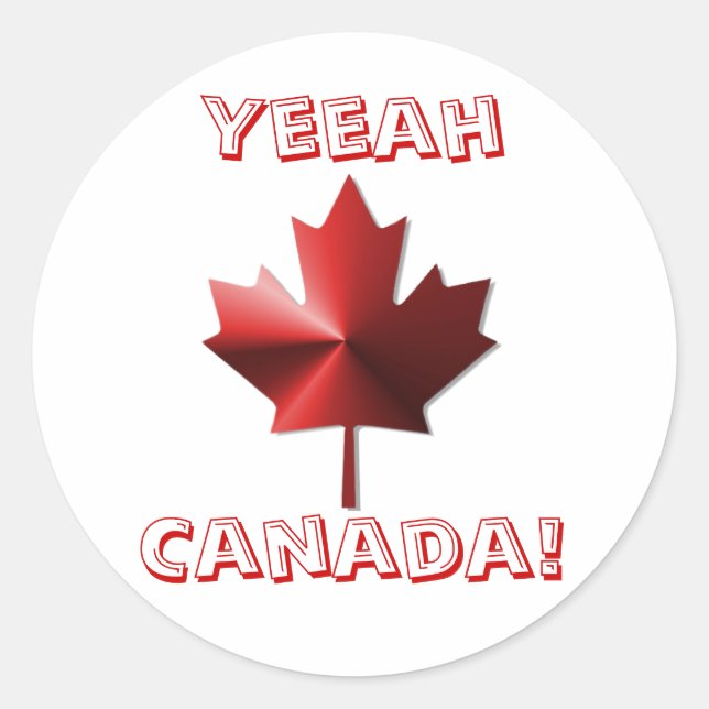 Yeeah Canada Flag Maple Leaf Stickers (Vorderseite)