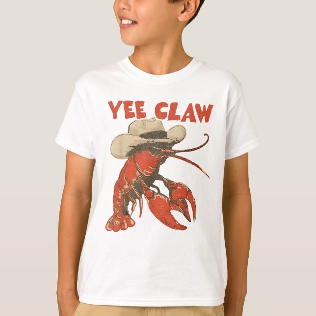 Yeeclaw Western Cowboy Crawfish Boil Summer T-Shirt (Vorderseite)