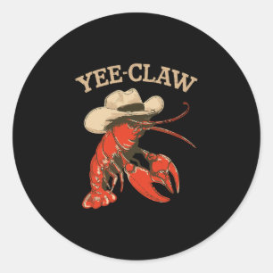 Yeeclaw Western Cowboy Crawfish Kochen Sommer Meer Runder Aufkleber