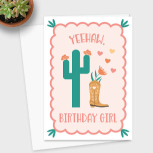 "Yeehaw, Birthday Girl" Western Geburtstagskarte Dankeskarte