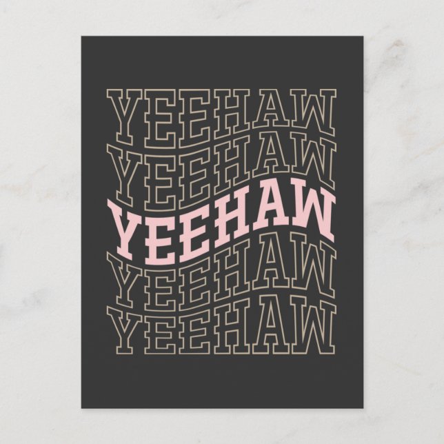 Yeehaw Cowboy Cowgirl Rodeo Western Country Postkarte (Vorderseite)