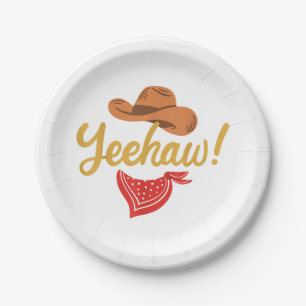 Yeehaw Cowboy Cowgirl Western Country Rodeo Pappteller