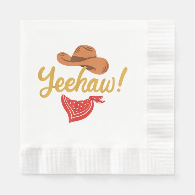 Yeehaw Cowboy Cowgirl Western Country Rodeo Serviette (Vorderseite)