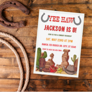 YEEHAW Cowboy-Roundup-Birthstagseinladung Einladung