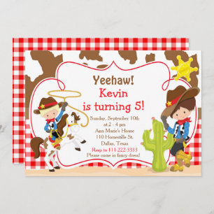 Yeehaw Cowboy Western Birthday Party Einladung