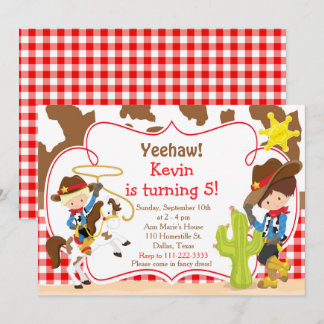 Yeehaw Cowboy Western Birthday Party Einladung