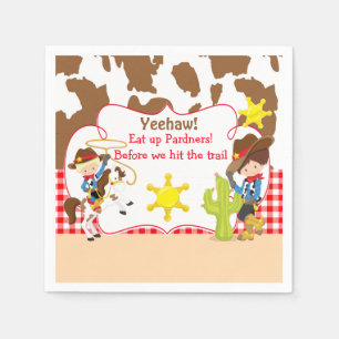 Yeehaw Cowboy Western Birthday Party Serviette