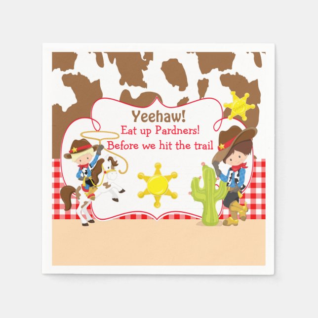 Yeehaw Cowboy Western Birthday Party Serviette (Vorderseite)