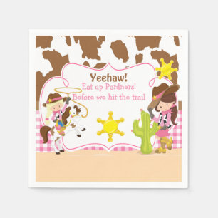 Yeehaw Cowgirl Western Birthday Party Serviette
