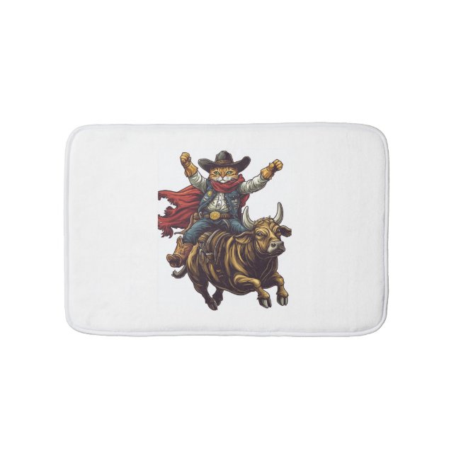 Yeehaw Kitty - Wild West Cat Cowboy Rodeo Badematte (Vorderseite)