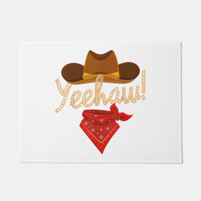Yeehaw Western Country Howdy Southern Cowboy Yeh H Fußmatte (Vorderseite)