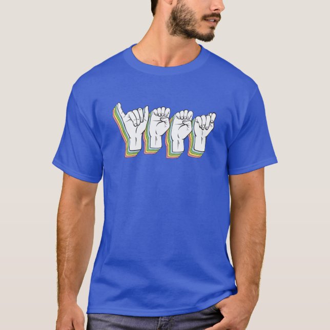 Yeet - ASL Signsprache - Deaf Culture T-Shirt (Vorderseite)