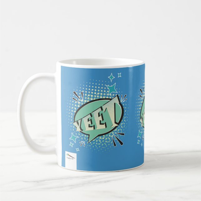 YEET Comic Sprechblase Funny Meme Light Green Kaffeetasse (Links)