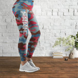 Yeet Cyan und Magenta Camouflage Leggings<br><div class="desc">Ein elegantes,  ungewöhnliches,  strukturiertes Tarnmuster mit Cyan und Magenta als dominanten Farben. Logo-Design von Piotr Kowalczyk © Erster veröffentlicht: 05.01.2023.</div>