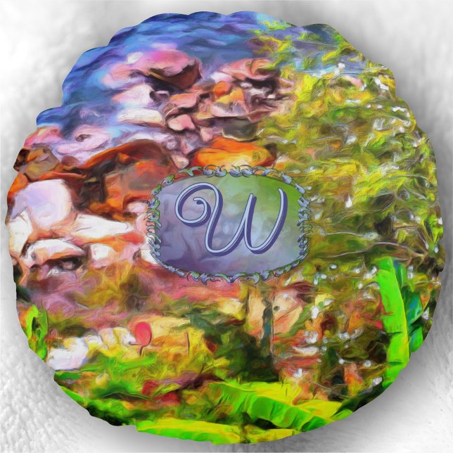 Yelapa Landschaftlich Path View 0819 Rundes Kissen (Von Creator hochgeladen)