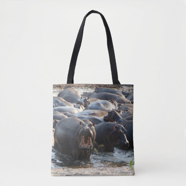 Yelling Hippo Tote Bag (Vorderseite)