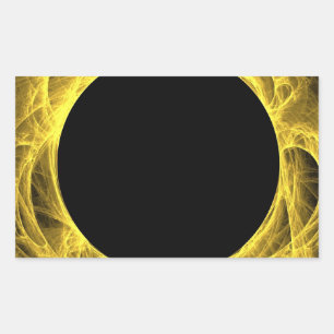 Yello & Black Fraktal Hintergrund Rectangle Aufkle Rechteckiger Aufkleber