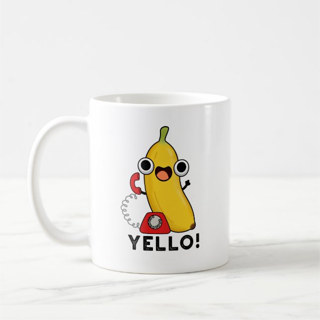 Yello Funny Frucht Yellow Banana Pun Kaffeetasse (Links)