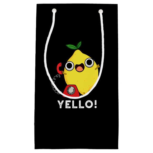 Yello Funny Yellow Lemon Pun Dark BG Kleine Geschenktüte (Vorderseite)