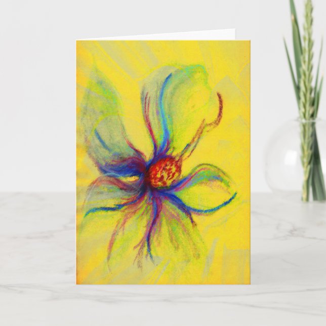 Yello Magnolia Blume Collage Grußkarte Karte (Vorderseite)