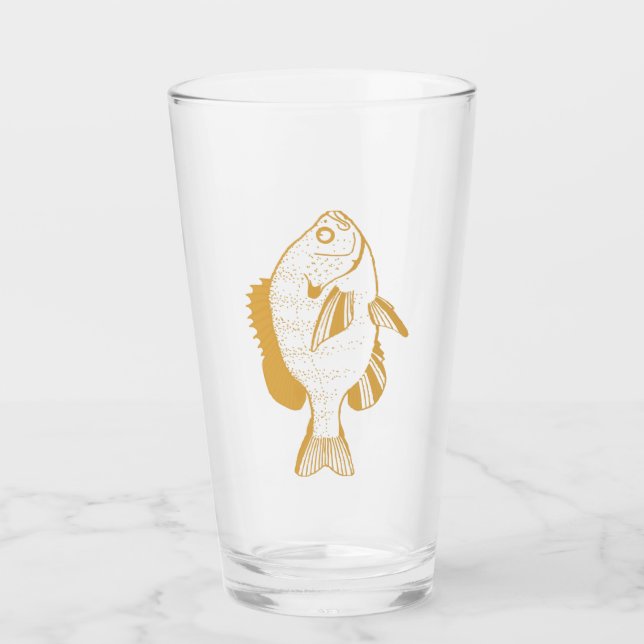 Yello Sunfish Glass für Bier Dri Glas (Vorderseite)