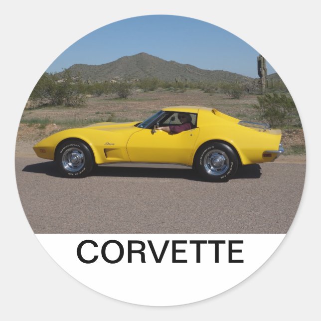 Yellow 1973 Corvette Stickers (Vorderseite)