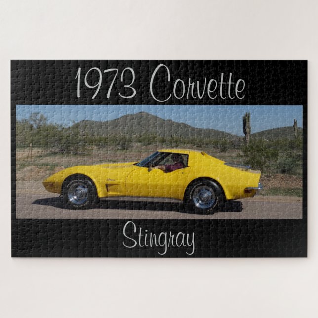 Yellow 1973 Corvette Stingray Designer Puzzle (Horizontal)