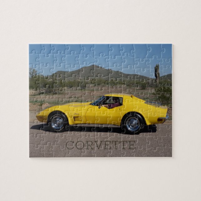Yellow 1973 Corvette Stingray Puzzle (Horizontal)
