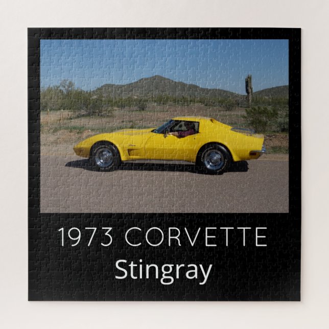 Yellow 1973 Corvette Stingray Square Puzzle (Vertikal)