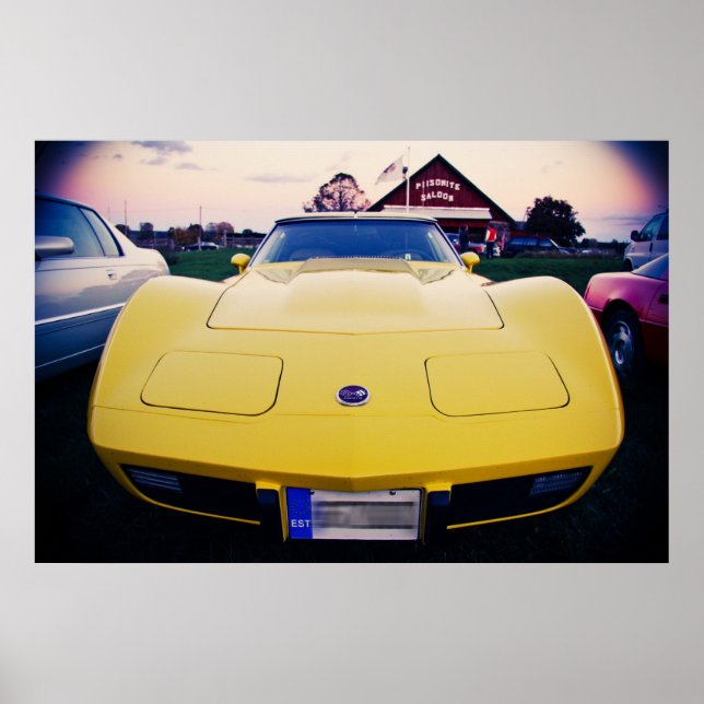 Yellow 1977 Chevrolet Corvette Poster (Vorne)