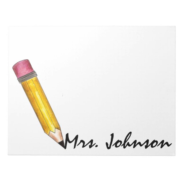 Yellow #2 Pencil Writing English Teacher School Notizblock (Vorderseite)
