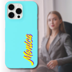 Yellow 3D Indigo Moderner Name   Funny Electric Bl iPhone 16 Pro Max Hülle