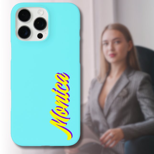 Yellow 3D Indigo Moderner Name | Funny Electric Bl Case-Mate iPhone Hülle (Von Creator hochgeladen)