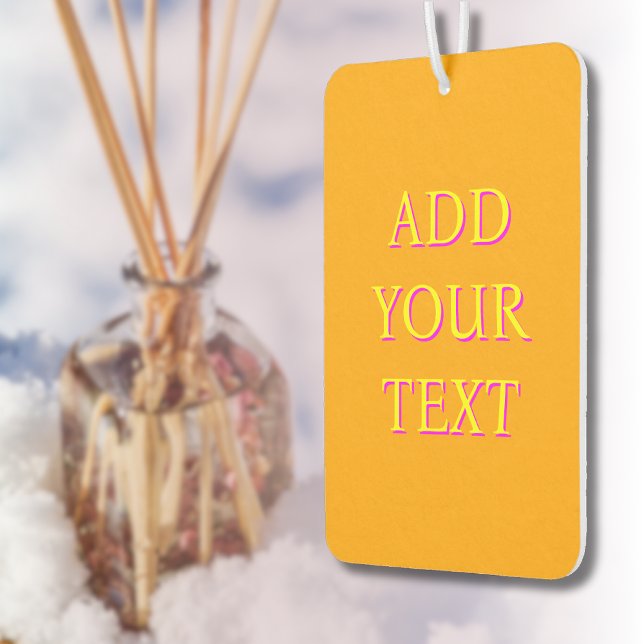 Yellow 3D Magazine Moderner Name | Trendy Cool Ora Autolufterfrischer (Von Creator hochgeladen)