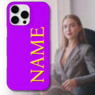 Yellow 3D Magenta Moderner Name Trendy Cool Lila iPhone 16 Pro Max Hülle